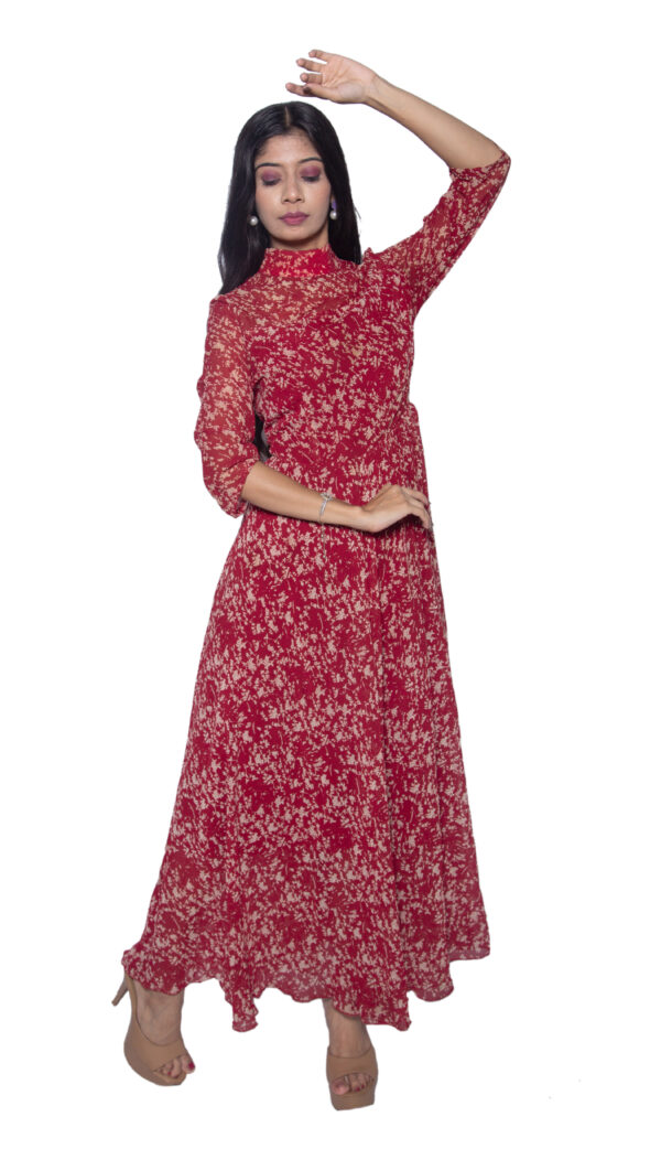 FULL LENGTH CHINESE COLLAR ONE PIECE GOWN