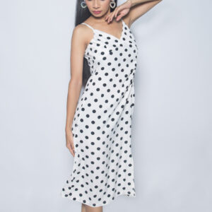 IMPORTED FABRIC POLKA DOT ONE PIECE