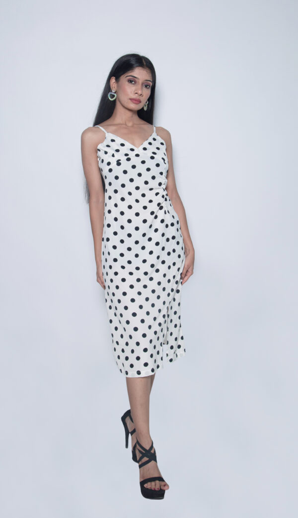 IMPORTED FABRIC POLKA DOT ONE PIECE - Image 2