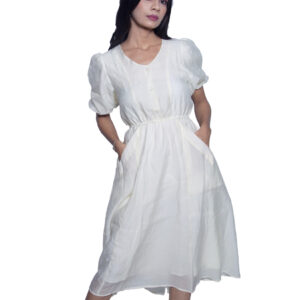 WHITE CHIFFON CASUAL GOWN