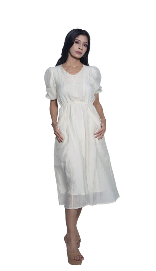 WHITE CHIFFON CASUAL GOWN - Image 2