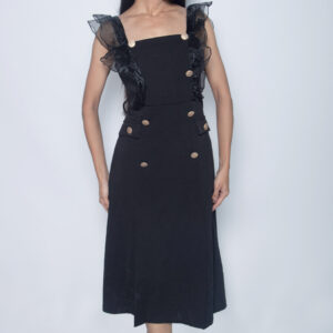 BLACK IMPORTED FABRIC ONE PIECE