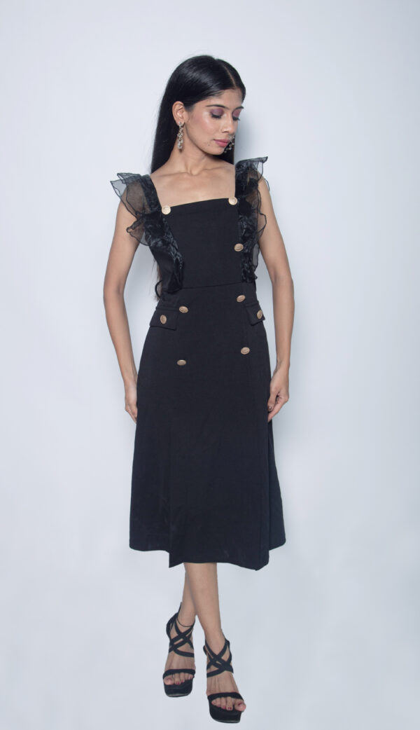 BLACK IMPORTED FABRIC ONE PIECE