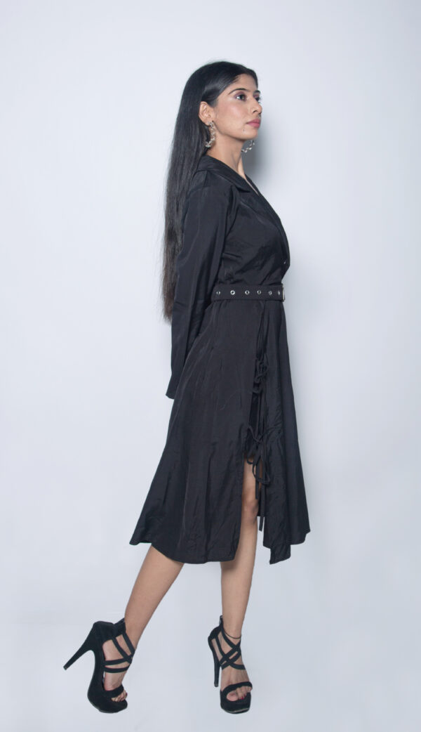 BLACK IMPORTED FABRIC KNEE LENGTH PARTY WEAR - Image 2