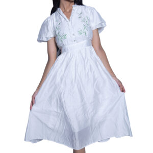 WHITE FLORAL EMBROEDERY ONE PIECE