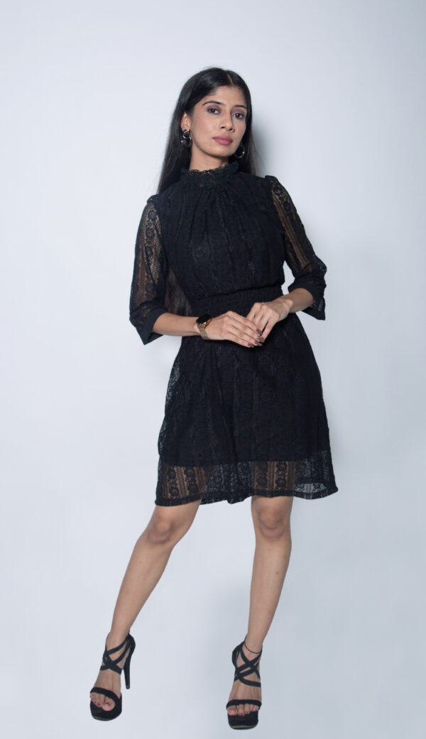 BLACK PARTY WEAR ONE PIECE - Image 3
