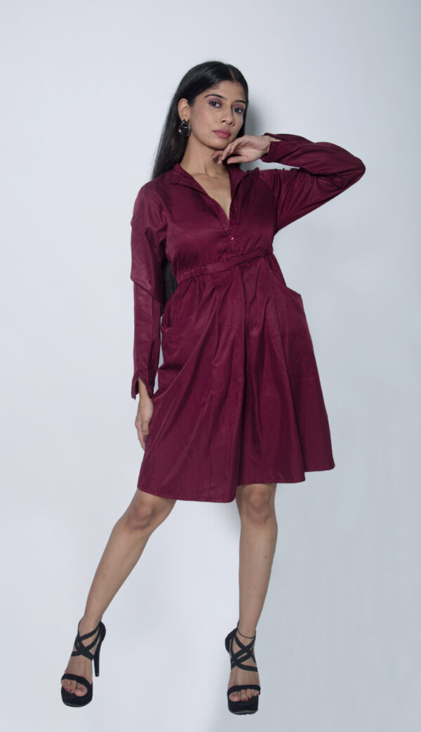 WINE COLOR SATIN PARTY WEAR ONE PIECE