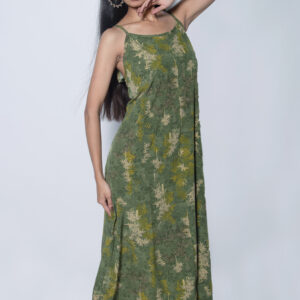 GREEN FLORAL PARTY GOWN