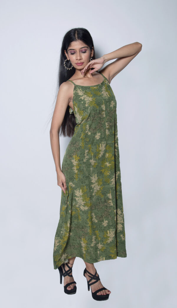 GREEN FLORAL PARTY GOWN