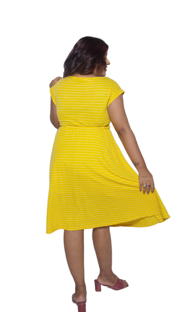 SUNSHINE YELLOW STRIPED COTTON BLEND ONE PIECE - Image 3