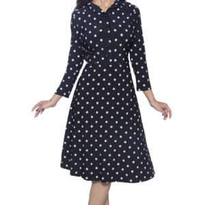 BLACK & WHITE POLKA DOTS ONE PIECE COTTON BLEND LYCRA