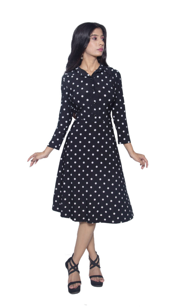 BLACK & WHITE POLKA DOTS ONE PIECE COTTON BLEND LYCRA