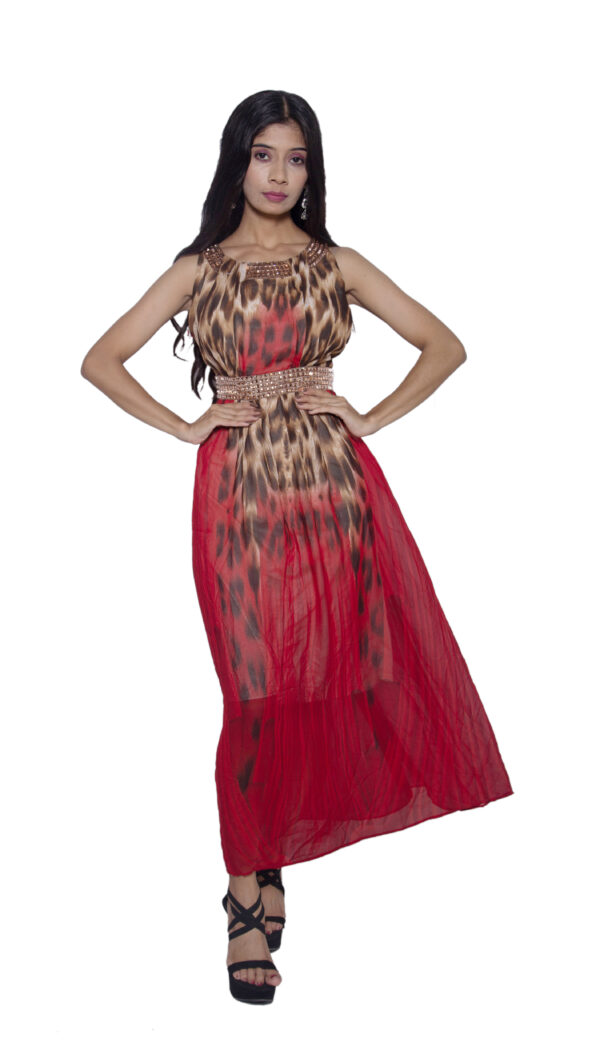 ANIMAL PRINT CHIFFON PARTY WEAR - Image 3