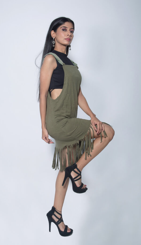 OLIVE COLORED COTTON DUNGAREE CASUAL WEAR